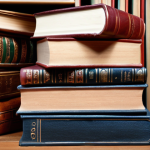 ** Stack of books with a foundation, symbolizing reading as the base for writing.

**