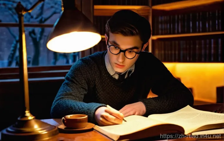 철학자의 독서법 - **Prompt 1: The Literary Detective**
    *   **Description:** A wide-angle, cinematic shot of a youn...